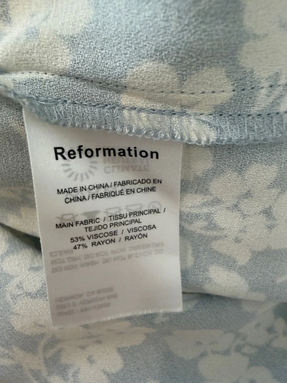 Reformation Women's Light Blue Floral Slip Skirt - Picture 11 of 12